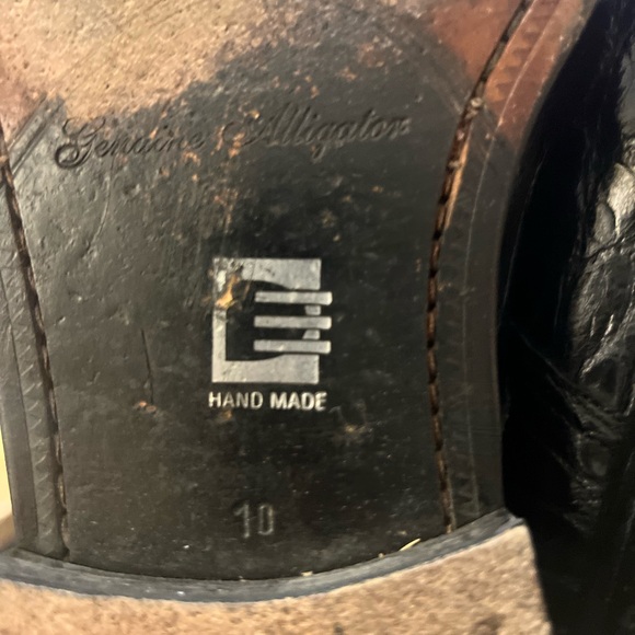 David Eden 100% Genuine Alligator Skin Men's Dress Derby Oxford Shoes Black 10M - Picture 12 of 13